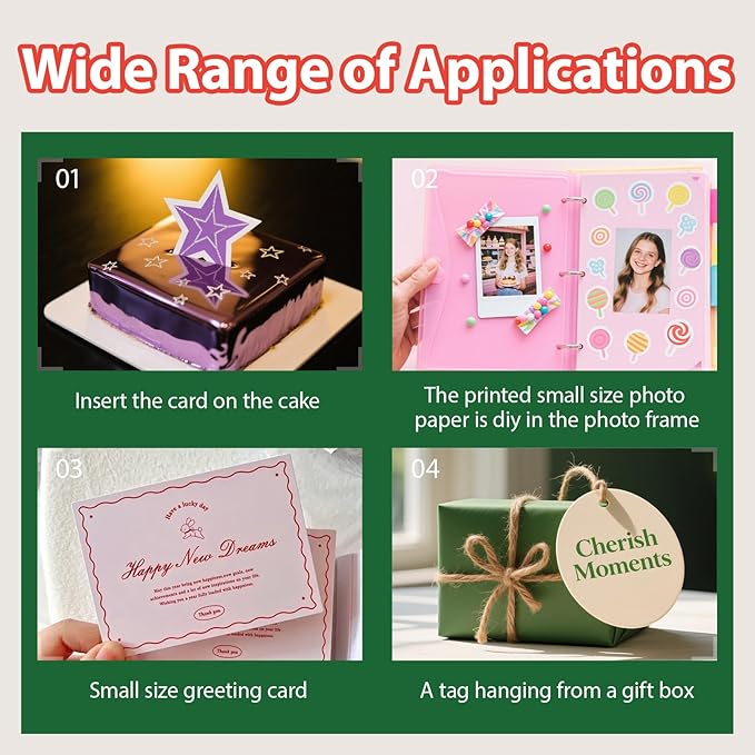 Uinkit Premium Glossy Inkjet Photo Paper - 5x7 Inch, 48lb 180gsm, 100 Sheets - Professional Photographic Quality, Dye Ink Compatible, High-Gloss Finish for Stunning Portraits & Art Prints-DeskLoop Office