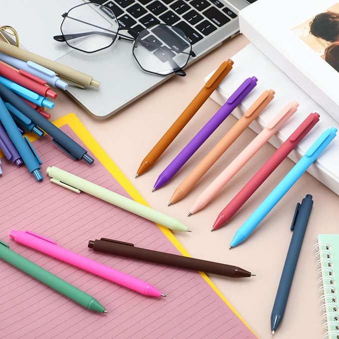 100 Pcs Ballpoint Pens Bulk Retractable Writing 1. 0 mm Black Ink Cute Pens Smooth Writing Color Fancy Gift for Teacher Student Employee Office School Home Baby Shower Supplies (Morandi)-DeskLoop Office