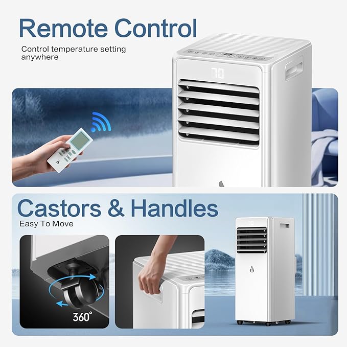 10,000 BTU Portable Air Conditioners for Rooms Up to 450 Sq.Ft,4-in-1 Cooling & Dehumidifier Air Conditioning Unit with Remote,Smart AC Unit with Installation Kit for Home/Office-DeskLoop Office