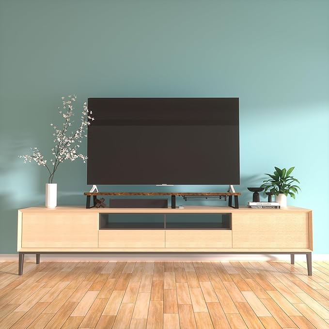 Aothia Dual Monitor Stand Riser - Metal Leg Monitor Stand with Drawer, Desk Shelf for PC, Laptop & Screen (Vintage)-DeskLoop Office