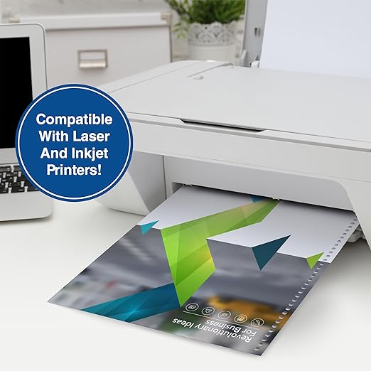 PrintWorks Professional Pre-Punched Spiral Binding Paper - 44-Hole (4:1 Pitch Hole Punch) - Book Binding Printer Paper - Made in the USA - 400 Sheets - 8.5" x 11" - 28 lb - 92 Bright White (04165)-DeskLoop Office