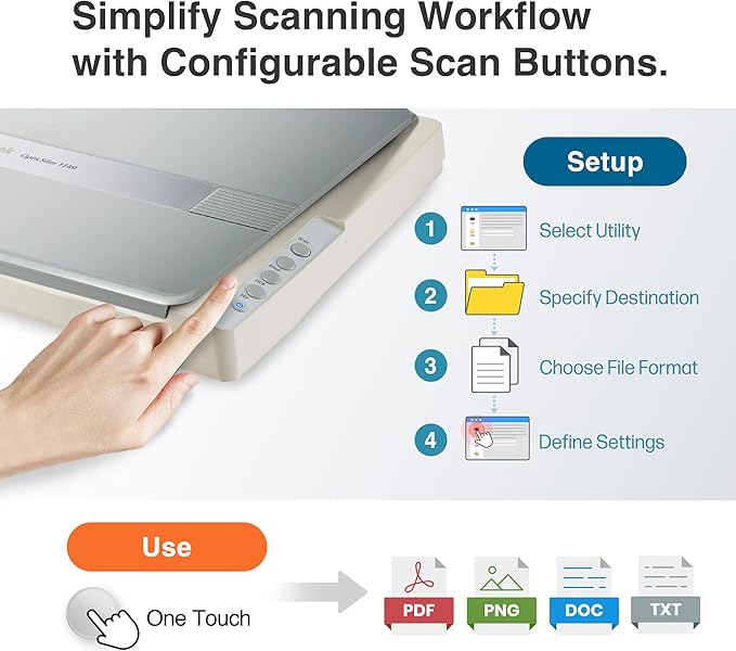 Plustek OS1180 - Flat Scanner for Graphics and Documents in A3 Format, Design Suitable for Libraries, Schools or Small Offices - Scanning A3 Documents in Approximately 9 Seconds-DeskLoop Office