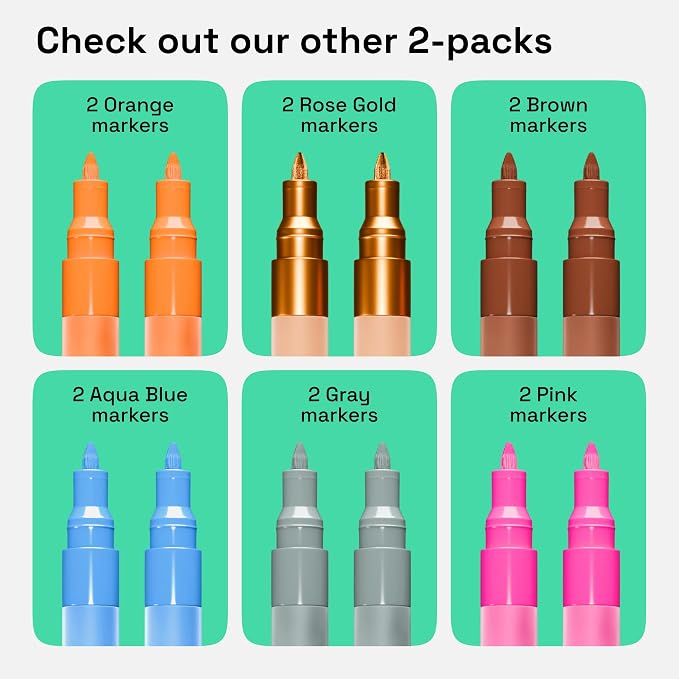 ARTISTRO 2 Light Green Acrylic Paint Markers - Image 6