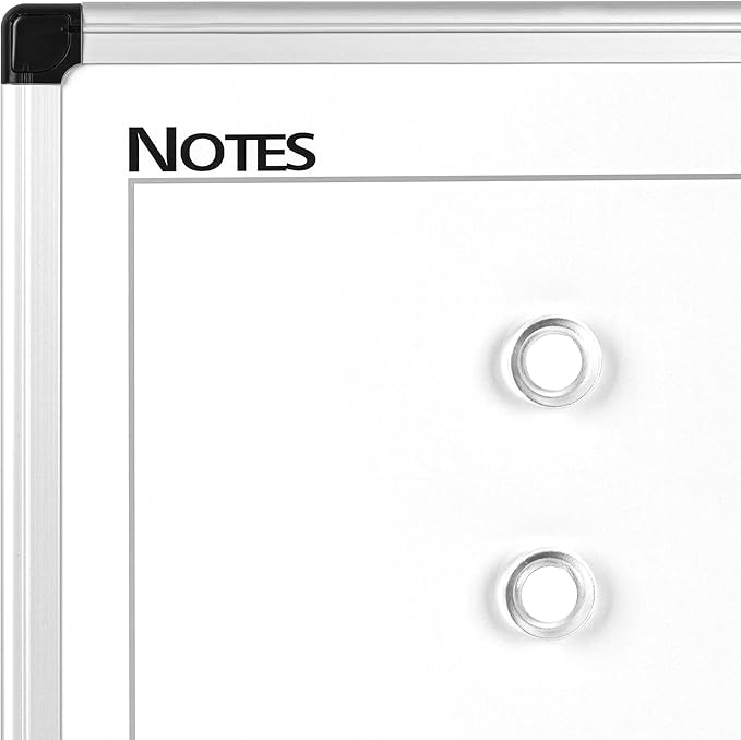 VUSIGN Monthly Calendar Whiteboard Dry Erase Cork Board Combo, 24" x 36" Planning Board, Silver Aluminium Frame-DeskLoop Office