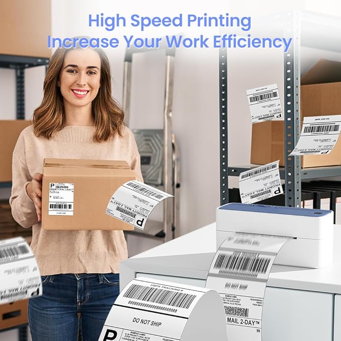 Phomemo Thermal Label Printer, 4X6 Shipping Labels Printer for Small Business, Wireless Label Printers for Package for Phone & Pad & PC, Used for Ebay, UPS, Shopify, TikTok, USPS, FedEx, DHL, Temu-DeskLoop Office