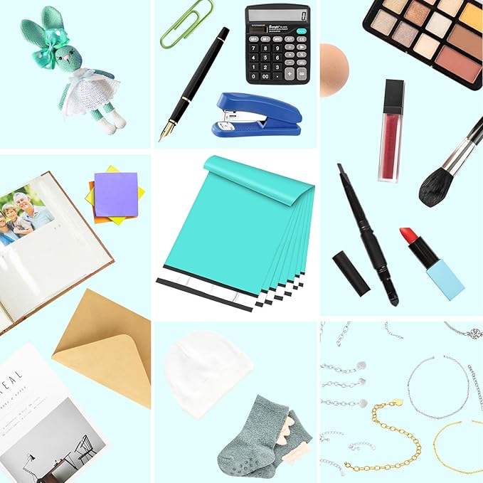 120PC Poly Mailers 6x9 Inch Teal Mailing Envelopes Bags Shipping Bags with Self Adhesive Waterproof and Tear-Proof Postal Bags-DeskLoop Office