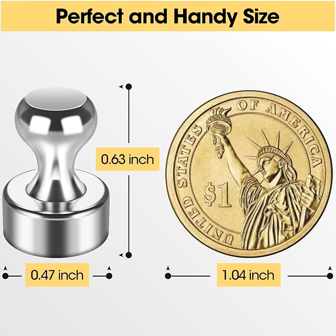 45 Pack Magnetic Push Pins - Whiteboard Magnets, Refrigerator Magnets, Small Push Pin Neodymium Magnets for Locker, Map, Kitchen, Office, School-DeskLoop Office