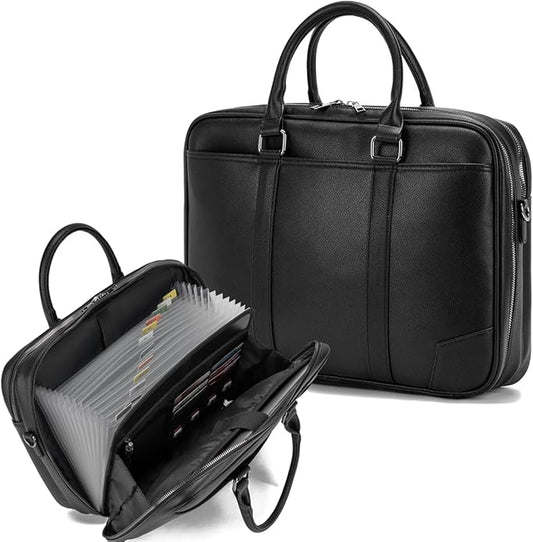 Accordian File Organizer with Handle,briefcase,15.6 in Laptop Bag Portable Document Organizer Handbags Back packs-DeskLoop Office