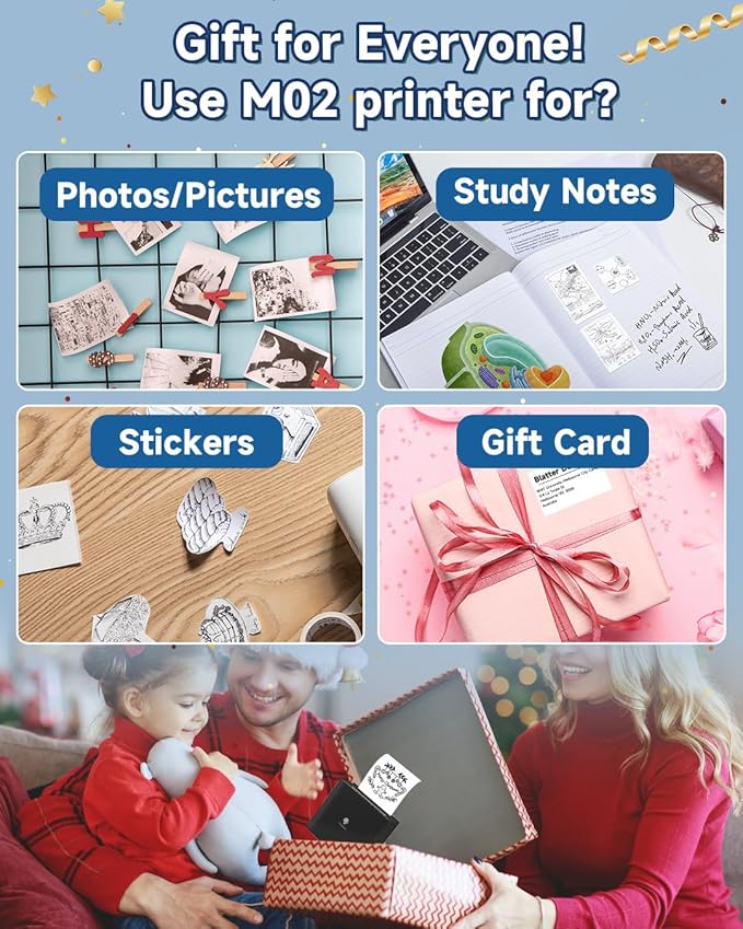 Phomemo Sticker Printer- Mini Thermal Sticker Printer Machine, Small Pocket Label Maker Instant Print for DIY Creation, Study Notes, Photos, Portable Inkless Photo Maker for Kids/Students, Black-DeskLoop Office