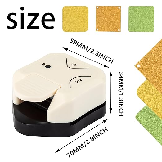 QIQQIKIN Corner Hole Punch 4mm Circle Cutter Punch +R5mm+R10mm 3-Way Corner Rounder Paper Punch,Cardstock,Laminator,Photocards,Scrapbooking,Die Cuts for Card Making,Junk Journal Supplies Clearance-DeskLoop Office