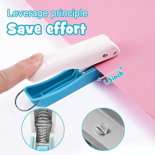 UCEC 3 Pack Paper Craft Hole Punch Shapes, 1/4 Inch Single Hole Puncher for Crafts, Small Handheld Circle Star Hole Punch Heart Hole Punches, 3 Heart Star Hole Puncher for Tags Clothing Ticket-DeskLoop Office