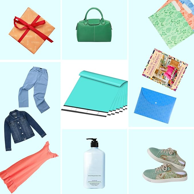 Poly Mailers 14.5x19, Large Poly Mailers 100 Pack, Shipping Mailers with Self Seal Adhesive, Waterproof and Tear-Proof Mailers Poly Bags for Small Business (Teal)-DeskLoop Office