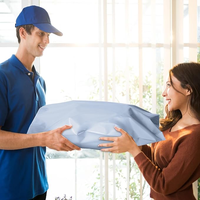 Large Poly Mailers 19x24 Inch 100 Pack, Shipping Bags for Clothing with Self-Sealing Tear-Resistant, Waterproof Poly Bags, Mailing Envelopes for Small Business (Light Blue)-DeskLoop Office