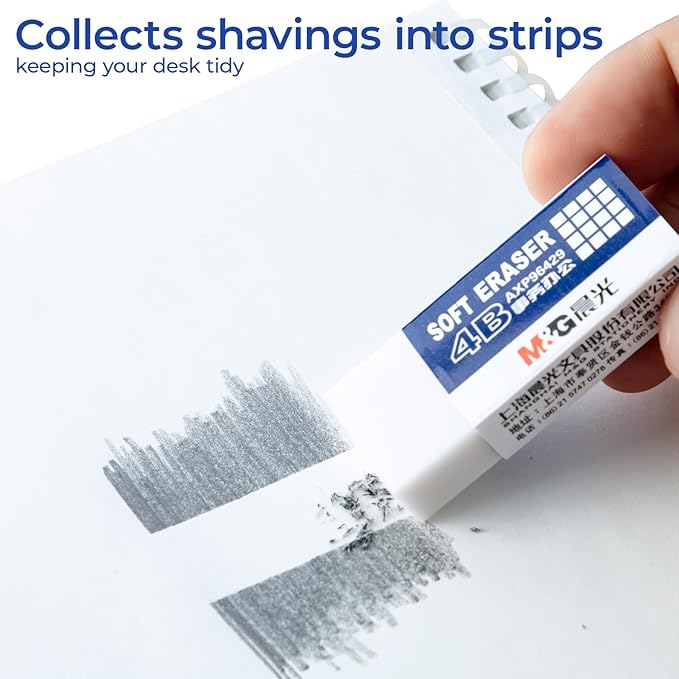 M&G 30 Pack Large Erasers Pencil Erasers, 4B White Rubber Eraser Rectangular Bulk for Kids School Students Office, Art Erasers for Drawing-DeskLoop Office