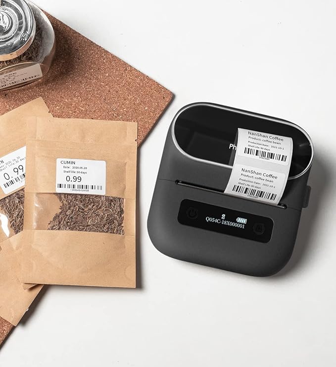 Phomemo Labels Set, M220 M110 M108 M250 M260 M150 M221 M120 M200 Label Maker Tape,Black on White Thermal Paper Self-Adhesive Stickers, Include 1.57'' x 1.18'',1.96'' x 1.18'',1" x 2-5/8"-DeskLoop Office