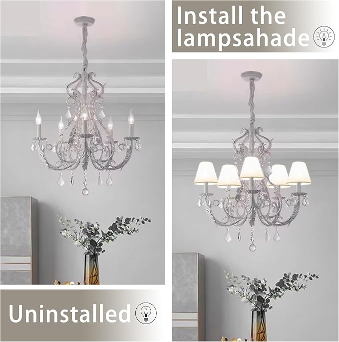TAaMTYH small lamp shade chandelier shades set of 6,Fabric Lampshade - Image 8