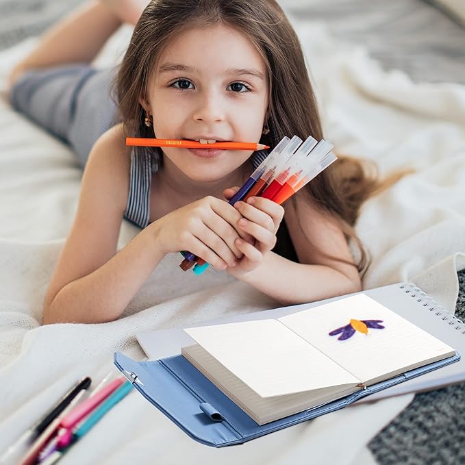 CAGIE Diary with Lock for Women, Full Wrap-around Privacy Journal Gifts for Girls, 120 GMS 224 Pages Thick Lined Notebook with Lock, 5.9 x 7.9 Inch-DeskLoop Office