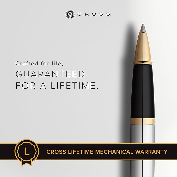 Cross Bailey Refillable Rollerball Pen Presented in a Premium Gift Box - Medium Point, Black Ink, Medalist-DeskLoop Office