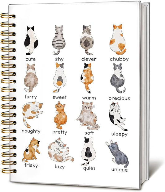 Cat Notebook Journal, Cat Office Supplies Notebooks for School, Cat Lover Gifts for Women Men, Cat Gifts for Girls, Cat Notepad 5.5x8.3 Inch-DeskLoop Office