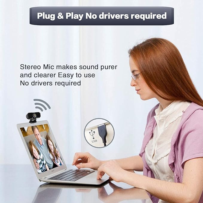 Webcam 1080p HD Computer Switch 2 Camera - Microphone Laptop USB PC Webcam with Tripod Stand, 110 Degree Live Streaming Widescreen Recording Pro Video Web Camera for Calling, Conferencing-DeskLoop Office