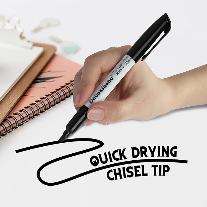 Dabo&Shobo Dry Erase Markers 24 Pack, Low Odor Black Whiteboard Markers, Chisel Tip, Perfect for Writing on Whiteboard Mirrors Glass In School, Office&Home…-DeskLoop Office