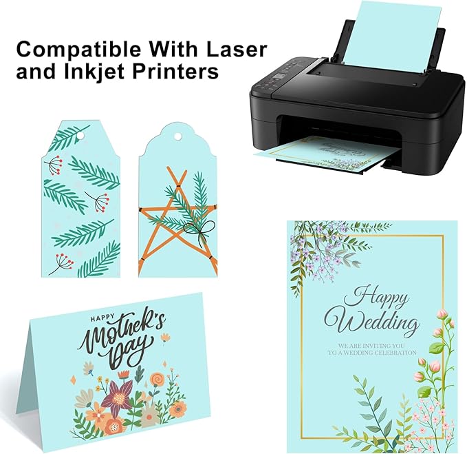 OcePor 100 Sheets Blue Cardstock Paper, Colored Printer Paper 8.5 x 11, Card Stock Thick Construction for Craft,Scrapbook,Office Printing, Invitations, Certificates,92 lb/250gsm-DeskLoop Office