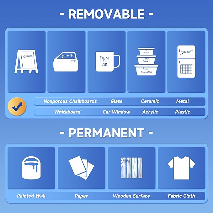 SILENART White Chalk Markers - 15mm Jumbo Tip Car Marker - Wide Thick Window Chalk Pen for Chalkboard, Window, Glass, Mirror, Blackboard-DeskLoop Office