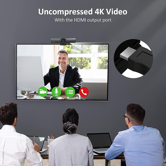 NexiGo Iris, 4K AI Webcam with 1/1.8" Sony_Sensor, Onboard Flash Memory, HDR, PiP, DSLR-Style Control, Auto Framing/Tracking with Flexible FOV, Noise-Canceling Mics, for Zoom/Teams/OBS and More-DeskLoop Office