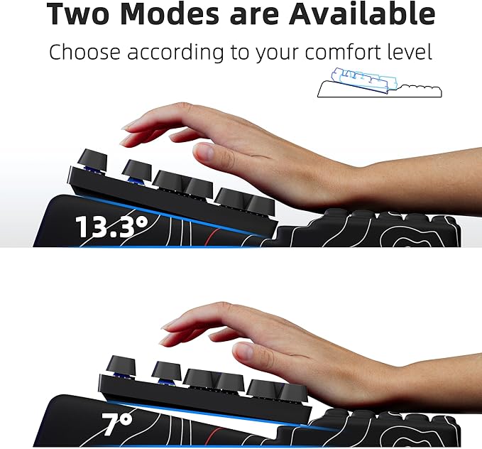 Ospelelf Tilt Keyboard Stand with Wrist Rest, Comfy Ergonomic Keyboard Riser Holder for Office Home-DeskLoop Office