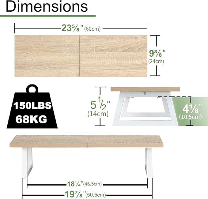 TEAMIX 24 inch Monitor Stand Riser, Wood & Steel Computer Monitor Stand with Storage, Laptop, PC, Printer Stand Riser for Desktop Office Desk Organizers-DeskLoop Office
