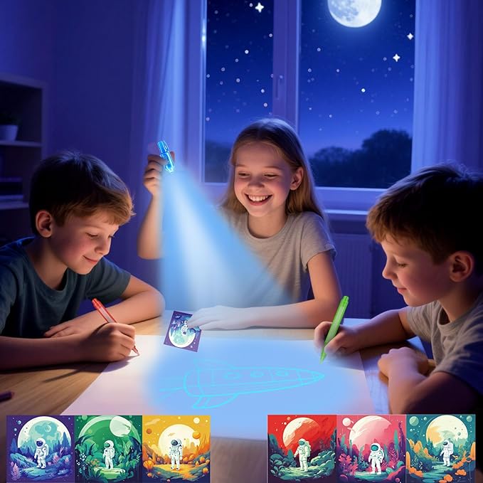 Invisible Ink Pens 12 Pack with Notebook and UV Pen Light, Party Favors for Kids 8-12, Christmas Stocking Stuffers, Thanksgiving Halloween Goodie Bag Gifts-DeskLoop Office