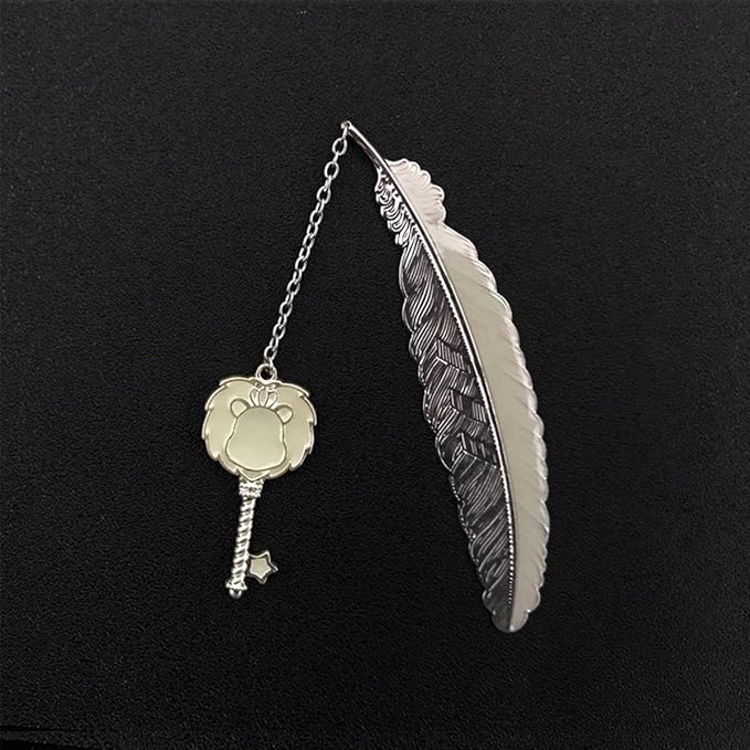 Zodiac Feather Bookmark Gifts for Women Men, Cool Metal Bookmark Glow in The Dark Leo Bookmark, Luminous Star Sign Constellation Horoscope Bookmark Gifts