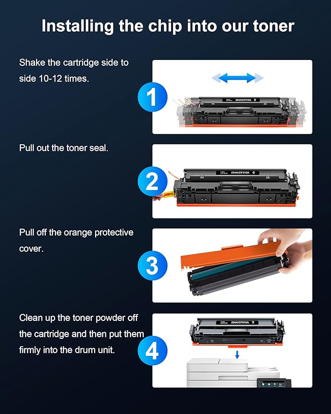 204A Toner Cartridges M180nw Toner Compatible for HP 204A Toner Cartridges 4 Pack for CF510A CF511A CF512A CF513A for Laserjet Pro MFP M180nw M154nw M180n M154a MFP M181fw Printer (4 Pack)-DeskLoop Office