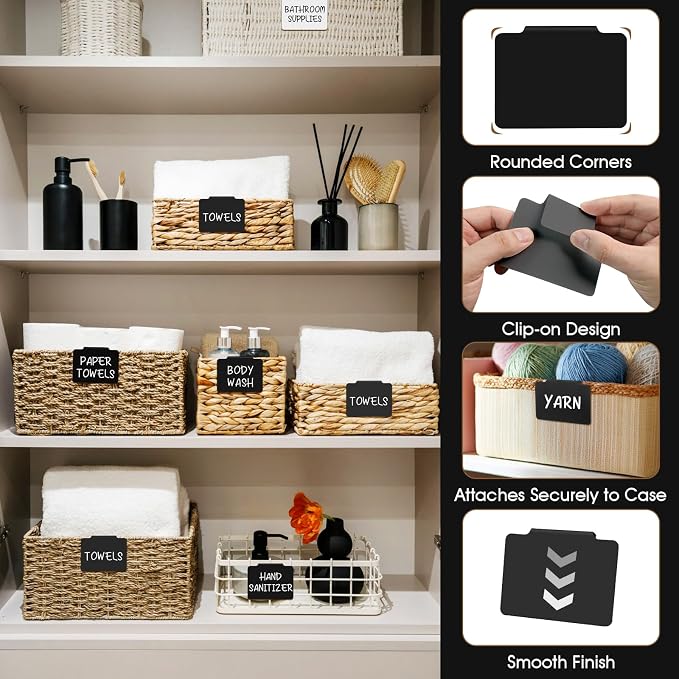 12pcs Black Basket Labels Removable PVC Labels | Clip On - Image 7