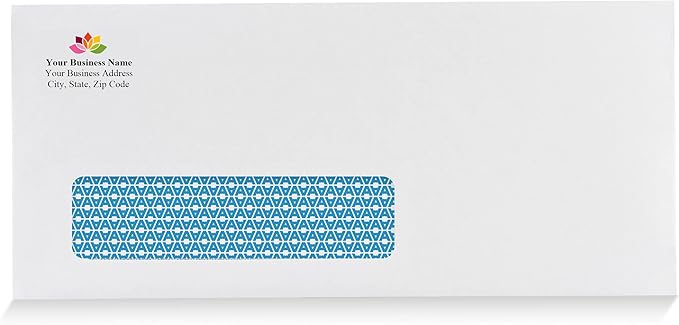 Aimoh 500#10 Custom Printed Single Left Window Self Seal Security Envelopes, Text and Logo Customization, Self Sealing Closure, Security Tinted, Size 4-1/8 x 9-1/2 Inches, 24 LB, 500 Count (72352)-DeskLoop Office
