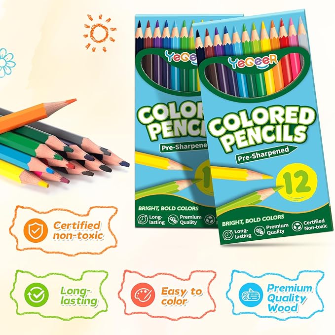 900 Count Colored Pencils Bulk, 12 Assorted Colors, 75 Packs Pre-sharpened Coloring Pencils Set for Kids and Adult, Teachers Essential Classroom Prizes, Back to School Supplies-DeskLoop Office