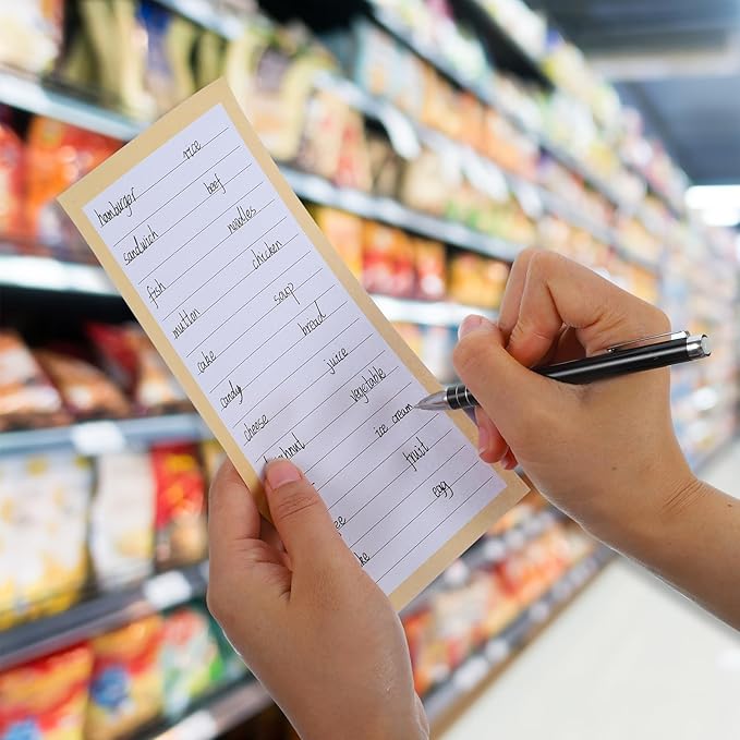 4 Pack Magnetic Note Pad for Fridge with Pen Holder, Totally 200 Sheets Magnetic To Do List, Grocery List, Shopping List, Memo Pads for Refrigerator(Light Color)-DeskLoop Office