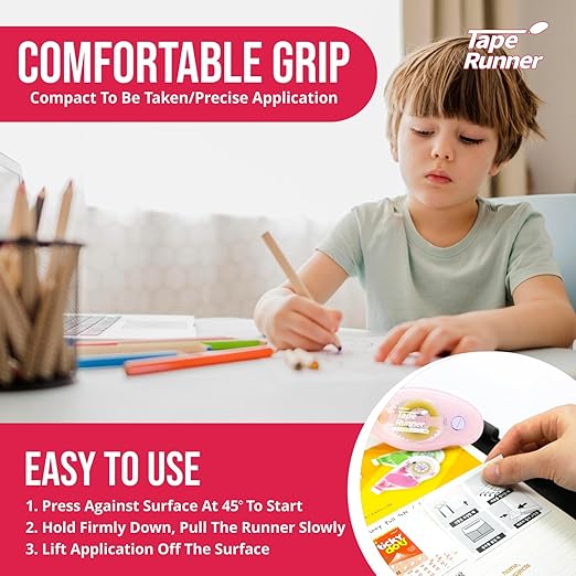 Tape Runner - Double Sided Adhesive with Dispenser Roller Included - Acid Free, Sticky, Clear & Transparent - Ideal for Scrapbooking, Crafts & More - Standard - (315 inches per cartridge) 20 Cartridge-DeskLoop Office