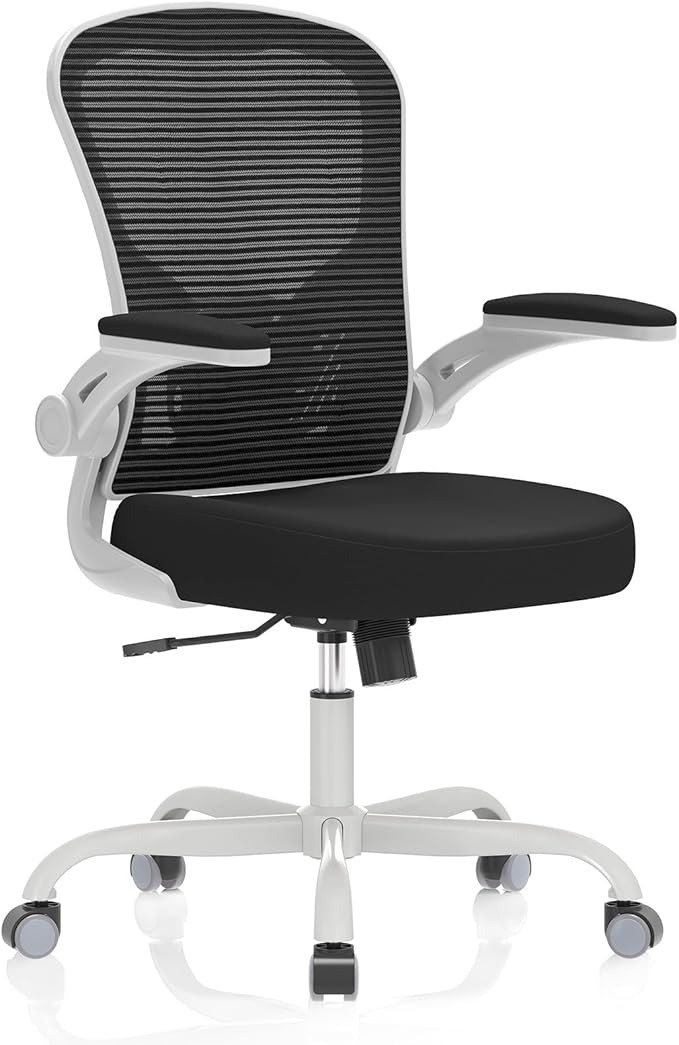 Office Chair, Ergonomic Desk Chairs 330LBS Capacity High Back Mesh Computer Chair with Flip-up Armrests, Comfy Work Chair with Adjustable Lumbar Support, Rolling Chair-DeskLoop Office