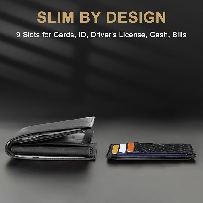 Travelambo Front Pocket Minimalist Leather Slim Wallet RFID Blocking Medium Size - Image 9