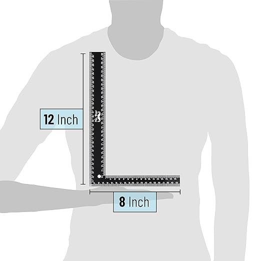 Mr. Pen- Carpenter Square, Framing Square, 8 inch x 12 inch , Carpenters Square , Right Angle Ruler, Framing Tools, L Shape Ruler, Metal Square, Steel Square-DeskLoop Office