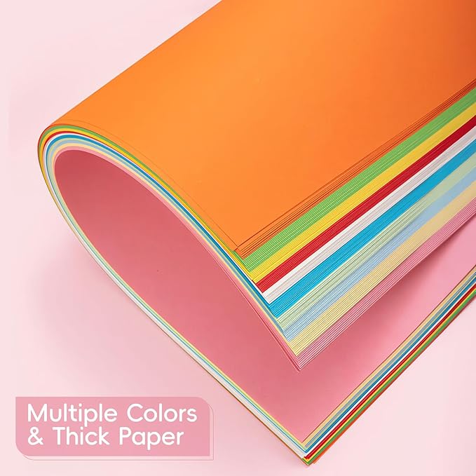 M&G 100 Sheets Colored Copy Printing Paper Assorted Colors, 8.3 X 11.7 in Construction Paper for Card Making Scrapbooking Kids School Office DIY Craft-DeskLoop Office