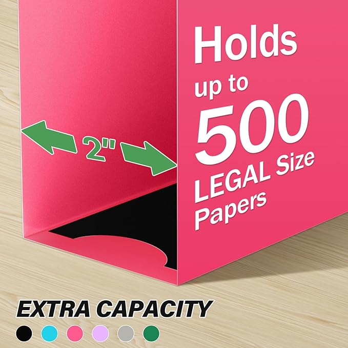 Extra Capacity Legal Size Plastic Hanging File Folders,12 Pack Reinforced Legal Hanging Folder with Heavy Duty 2 Inch Expansion,Filing Cabinet Folder,for Bulky Files, Medical Charts,Assorted Color-DeskLoop Office