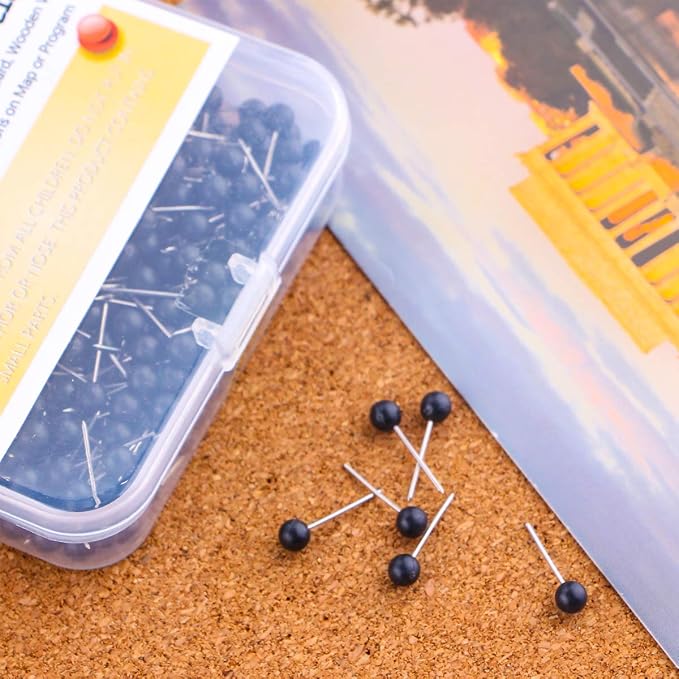 Push Pins Map Tacks 1/8-Inch Assorted Color Beads Head Map Marking Push Pins - Image 7