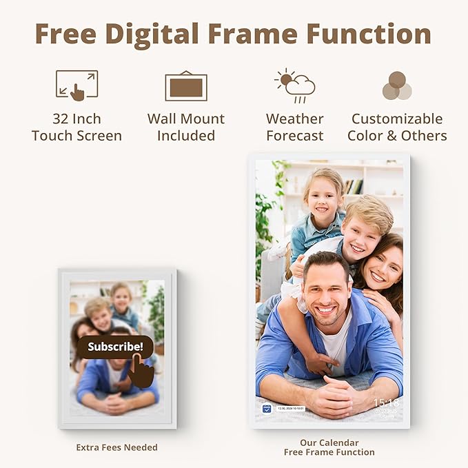 Dragon Touch 32" Digital Calendar Chore Chart – 1080P Full HD Interactive Touchscreen, Smart Family Planner, Hearth Display Digital Calendar Wall & Desk Mountable for Seamless Scheduling-DeskLoop Office