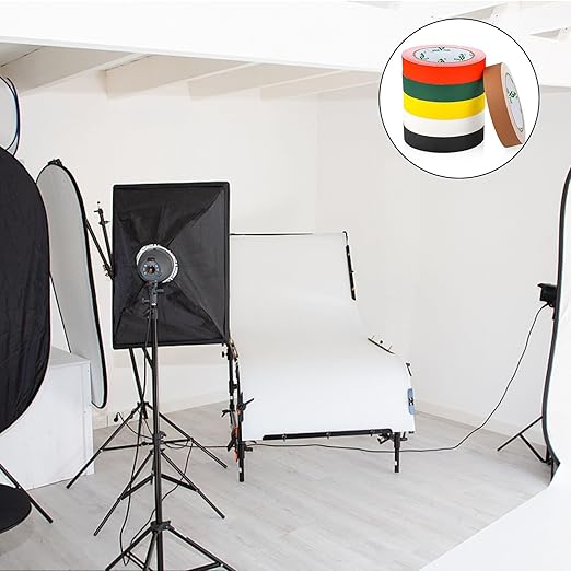 BOMEI PACK 6 Colors Gaffer Tape 1inch x 20yds, Matte Non-Reflective Theater Stage Tape, No Residue Hand Tear, for Cable, Photo Studio, Painters, Floors Marking Tape-DeskLoop Office