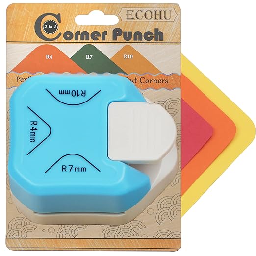 Round Corner Punch, 3 in 1-3 Way Corner Puncher Cutter for Paper Craft (R4mm+R7mm+R10mm) for Cutting Different Corners, DIY Projects, Card Making & Scrapbooking-DeskLoop Office