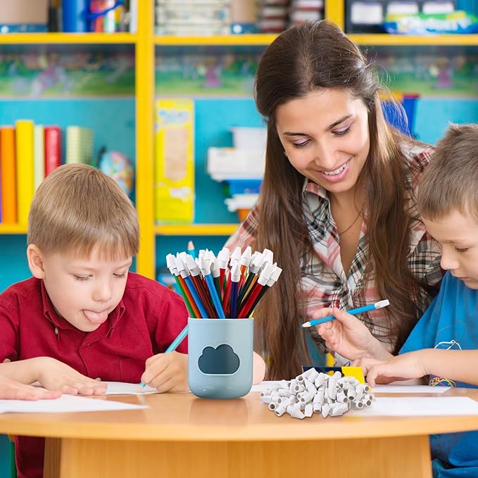 Crtiin 1000 Pcs Pencil Top Erasers Bulk Caps for Pencils Chisel Shape Erasers Toppers Classroom Party Favors Games Prizes Funny Pencil Eraser Cap for Kids Studying Supplies Home Office(White)-DeskLoop Office