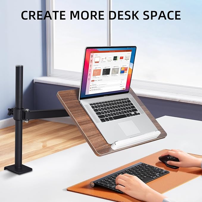 Adjustable Book Stand with Desk Clamp Mount, Wooden Reading Holder with Metal - Image 9