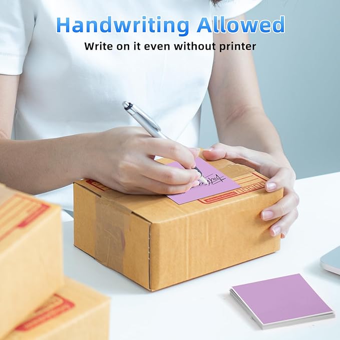 4x6 Thermal Labels, 1 Packs of 500 4x6 Fold Labels Purple - Compatible with JADENS, ASprink, Phomemo, Rollo, Zebra, Omezizy and Other Thermal Printers-DeskLoop Office